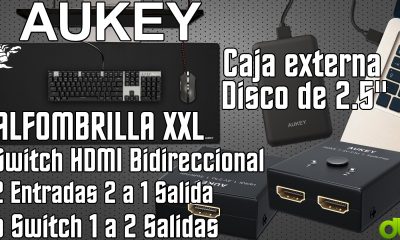 AUKEY Alfombrilla, Switch HDMI y Caja externa Disco Duro 2.5″ USB 3.0 Unboxing y Assessment